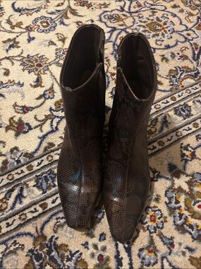 J Crew Factory Croc Embossed Ankle Booties